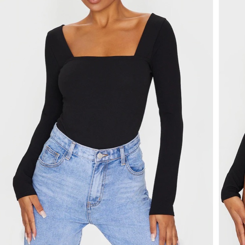 PRETTY LITTLE THING BLACK BODYSUIT